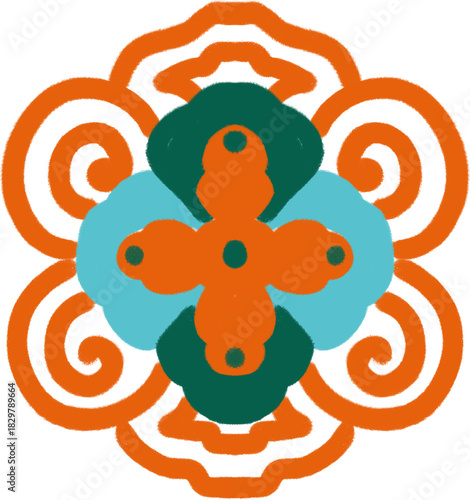 Korean Folk Floral Pattern Ornament – Traditional Decorative Design