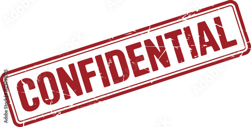 Red rectangular grunge stamp with the word CONFIDENTIAL on a white background