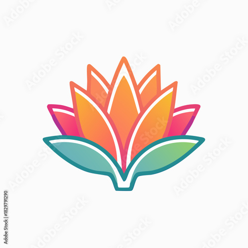 Elegant gradient lotus flower design for meditation, wellness, and spiritual practices