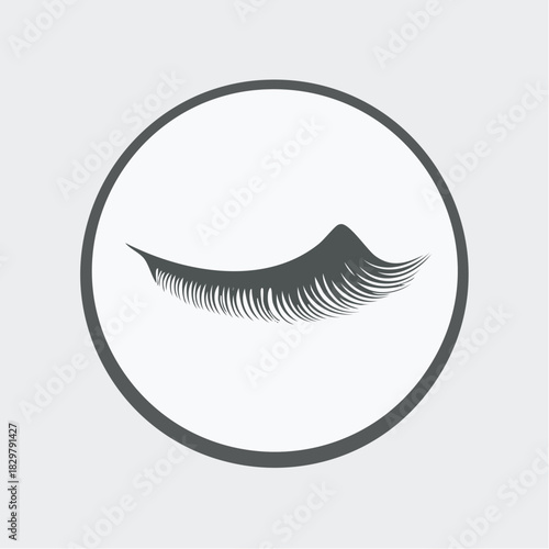 Elegant lash line art: A minimalist beauty symbol for cosmetic design projects