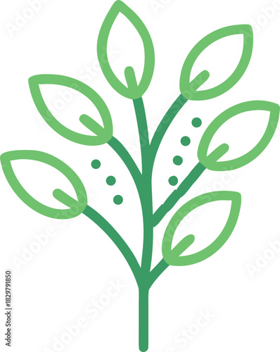 Vector icon of a neem tree.