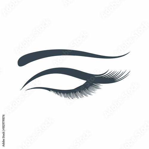 Elegant eye and eyebrow illustration emphasizing beauty and minimalist design