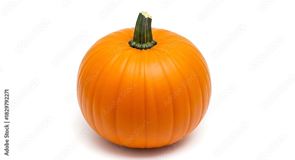 Obraz premium Vibrant Orange Pumpkin Isolated on White Background.