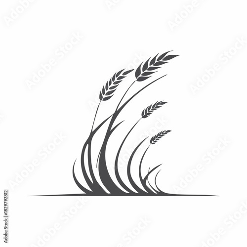 Elegant wheat stalks illustration conveying agriculture and natural growth process