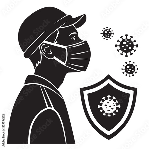 Black public health Silhouette Vector, High Quality Illustration on White Background