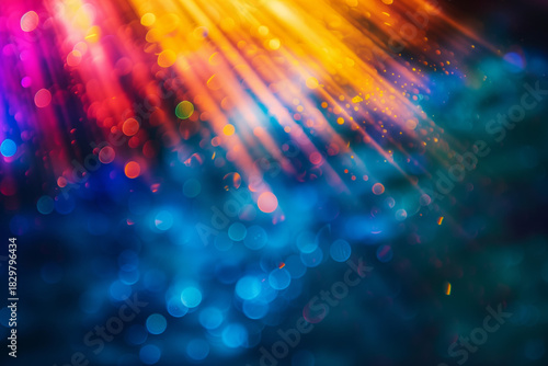 AI. Colorful light beams background