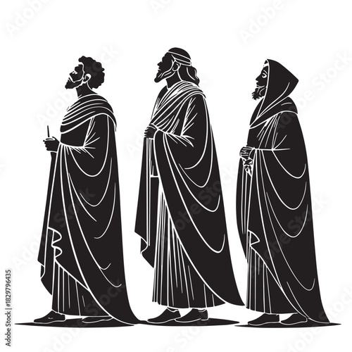 Black prophets in myths Silhouette Vector, High Quality Illustration on White Background