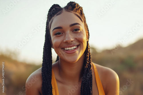 AI. Cheerful young ethnic woman