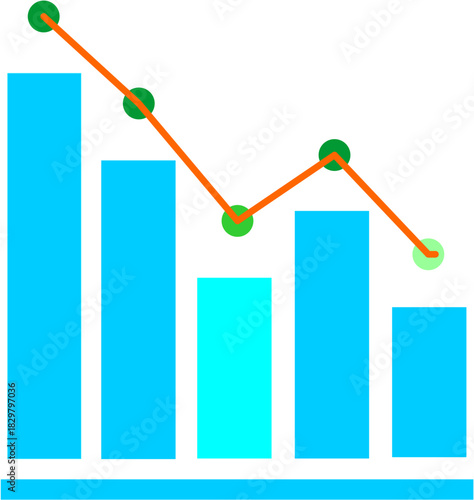 Business analytics a visual narrative unfolds in a bright, Depicting fluctuating market trends and 