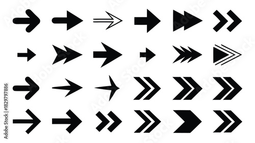 Arrows collection directional signs and symbols vector graphic illustration directional way to success design set