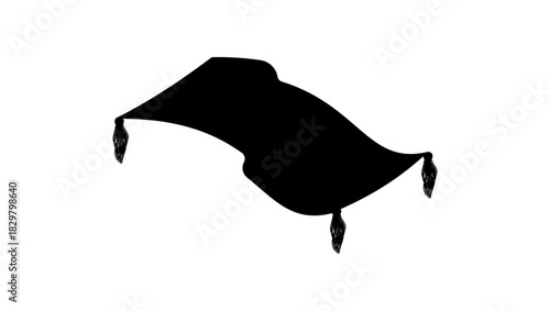 Magic Carpet symbol, black isolated silhouette
