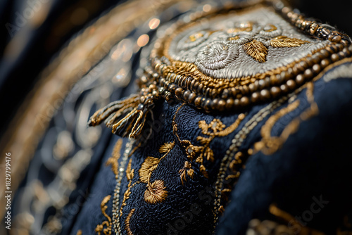 AI. Close-up view on bullfighter wearing traditional suit