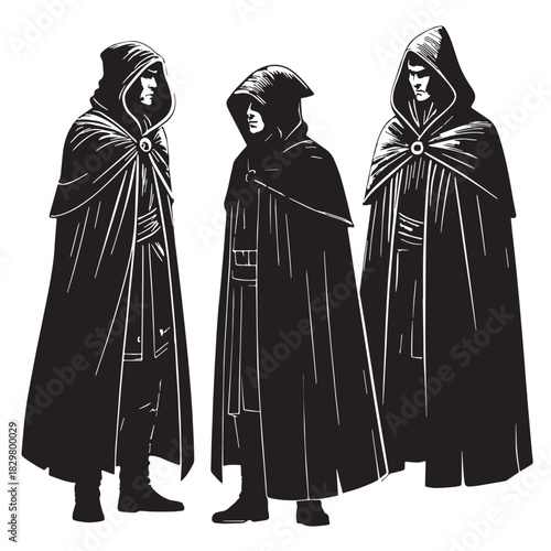 Black oracles and seers Silhouette Vector, High Quality Illustration on White Background