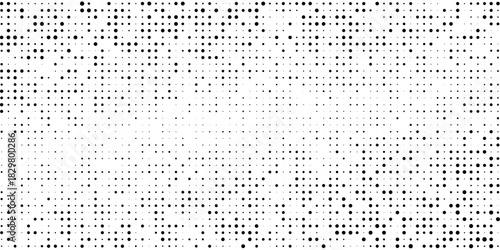 Grunge halftone gradient texture. Fading grit noise background. Sandy gritty wallpaper. Retro pixelated backdrop. Black and white anime or manga comic overlay. Vector textured graphic design