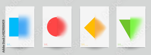 Art background template for cover card, banner, poster, flyer in modern glassmorphism or gradient style. Minimal abstract graphic design. Vector illustration.