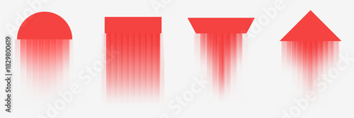 Abstract art composition with geometric blurred fractal glass style. Set of backgrounds for design cover banner, card, poster. Fashion vector illustration.