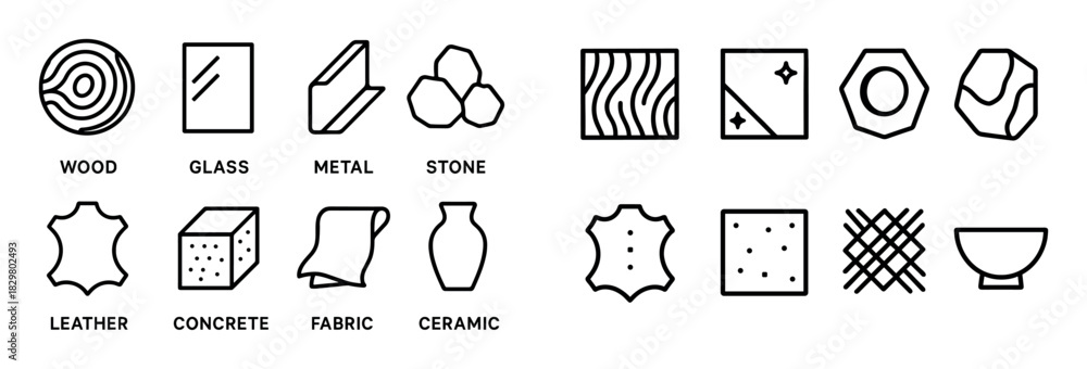 Naklejka premium Modern Material Icons