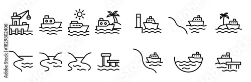 Ferry Crossing Icons