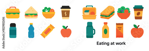 Work Lunch Icons