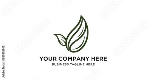 Simple Green Leaf Logo Design for Eco-Friendly Business Branding