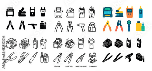 Tools and devices icon collection