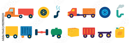 Colorful Truck Icons