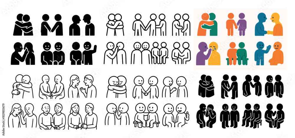 Fototapeta premium Diverse stick figure illustrations