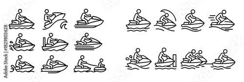 Jet Ski Icon Set