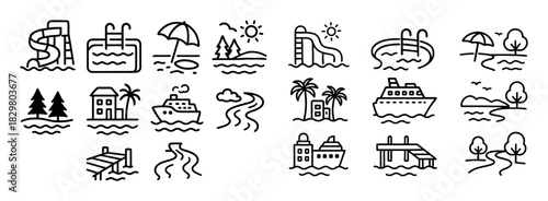 Water Attraction Icons