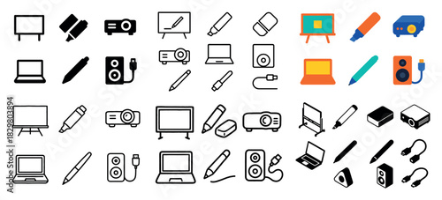 Electronic devices and accessories icons