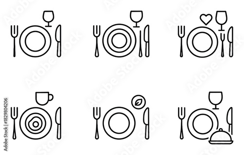 Minimalist Table Setting Icons