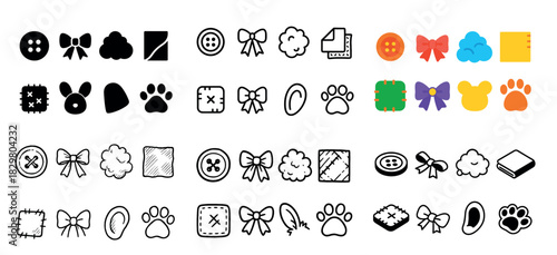 Colorful and monochrome button icons