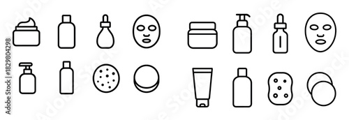 Minimalist Face Care Icons