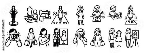 Fashion Doodles Grid