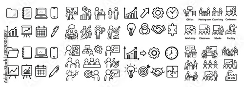 Business and office icon set