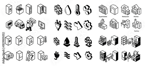 Industrial appliance and tool icons