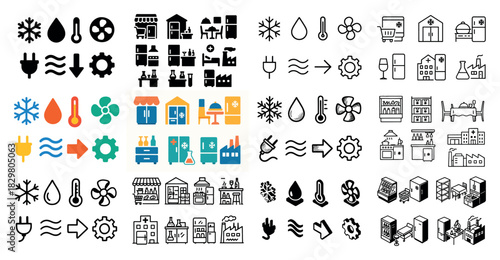 Energy and climate icons collection