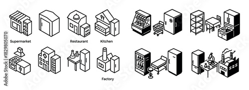 Isometric Refrigeration Icons
