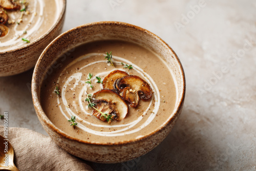 Velvety Mushroom Soup Top View