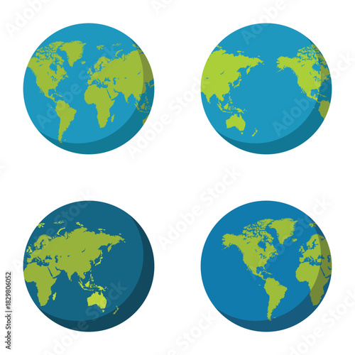set on globe world map