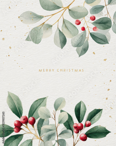 Natural Eucalyptus Christmas Greeting