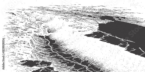 Abstract grunge halftone texture background with distressed scratches isolated on white background