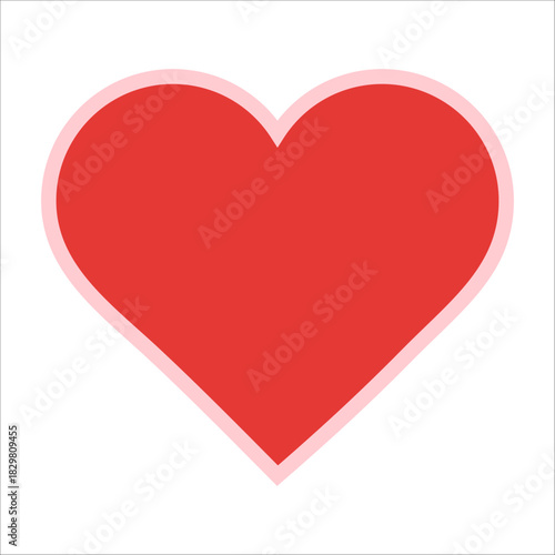 Free Download Red heart on white background: simple valentine's symbol of love and affection. - GFXLoad