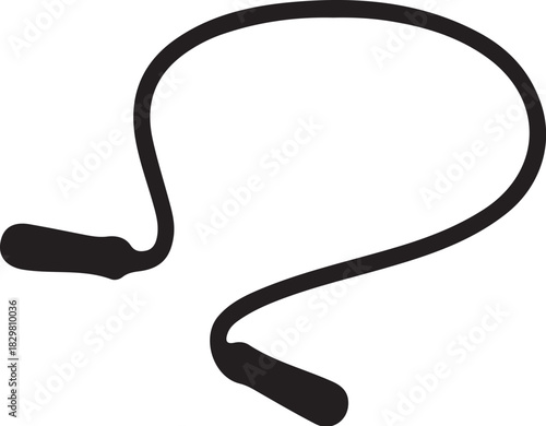 Jump rope silhouette with handles for fitness, exercise, physical activity, and childhood play