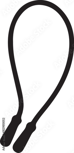 Silhouette of a classic jump rope, essential equipment for cardio exercise and fitness training