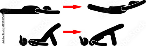 Sport people icons gym lifting warmup stretch symbols fitness poses pictograms sports exercises athl.