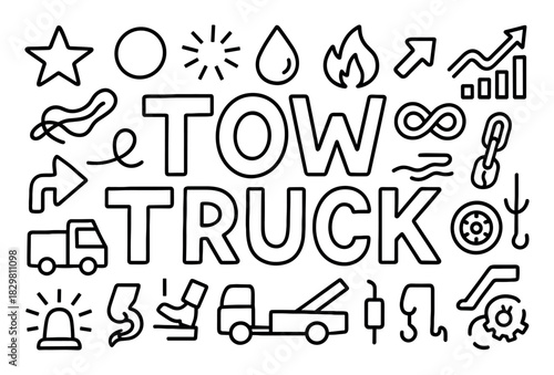 Towing Symbols Doodle