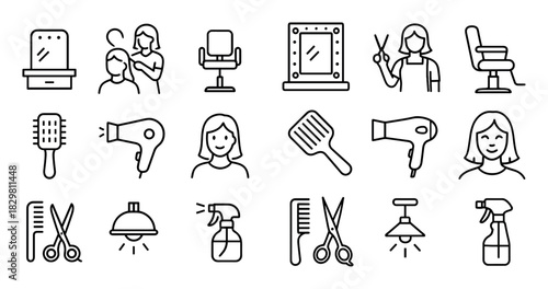 Minimalist Haircut Icons
