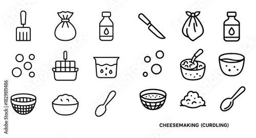 Cheesemaking Icon Grid