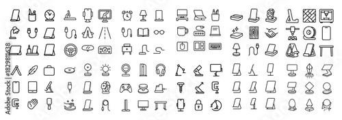 Minimalist technology and device icons